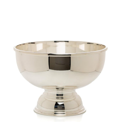 Vintage Hotel Silverplate 8" Footed Bowl, c.1960, shiny silver, polished finish.