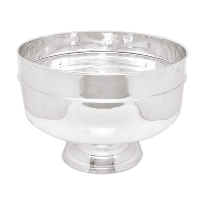 Vintage 18" silverplate footed grand punch bowl, Revere style, for champagne or wine.