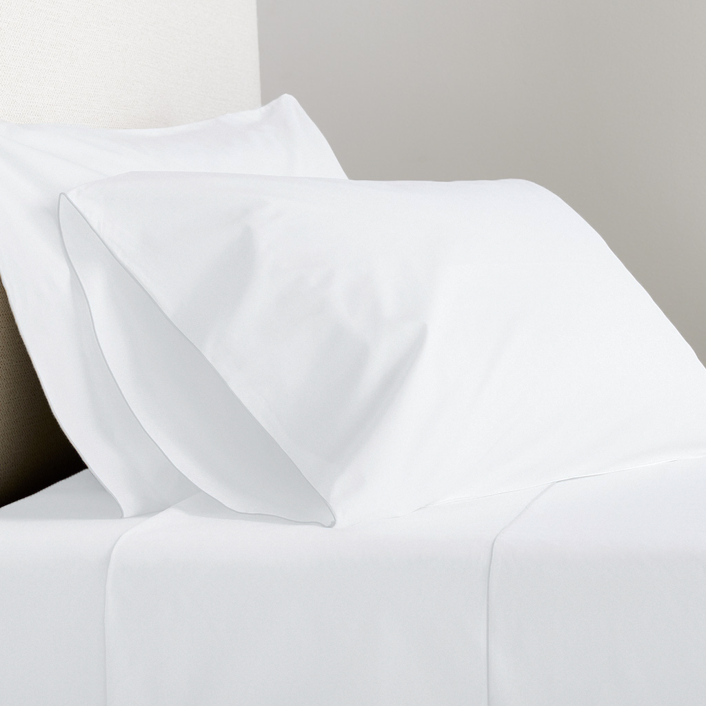 White Italian-made Tip-Stitched Percale Sheet Set