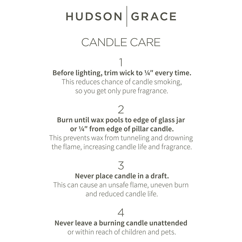Hudson Grace Candle Care Guide