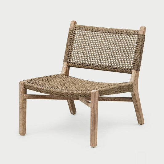 Low wicker lounge chair 