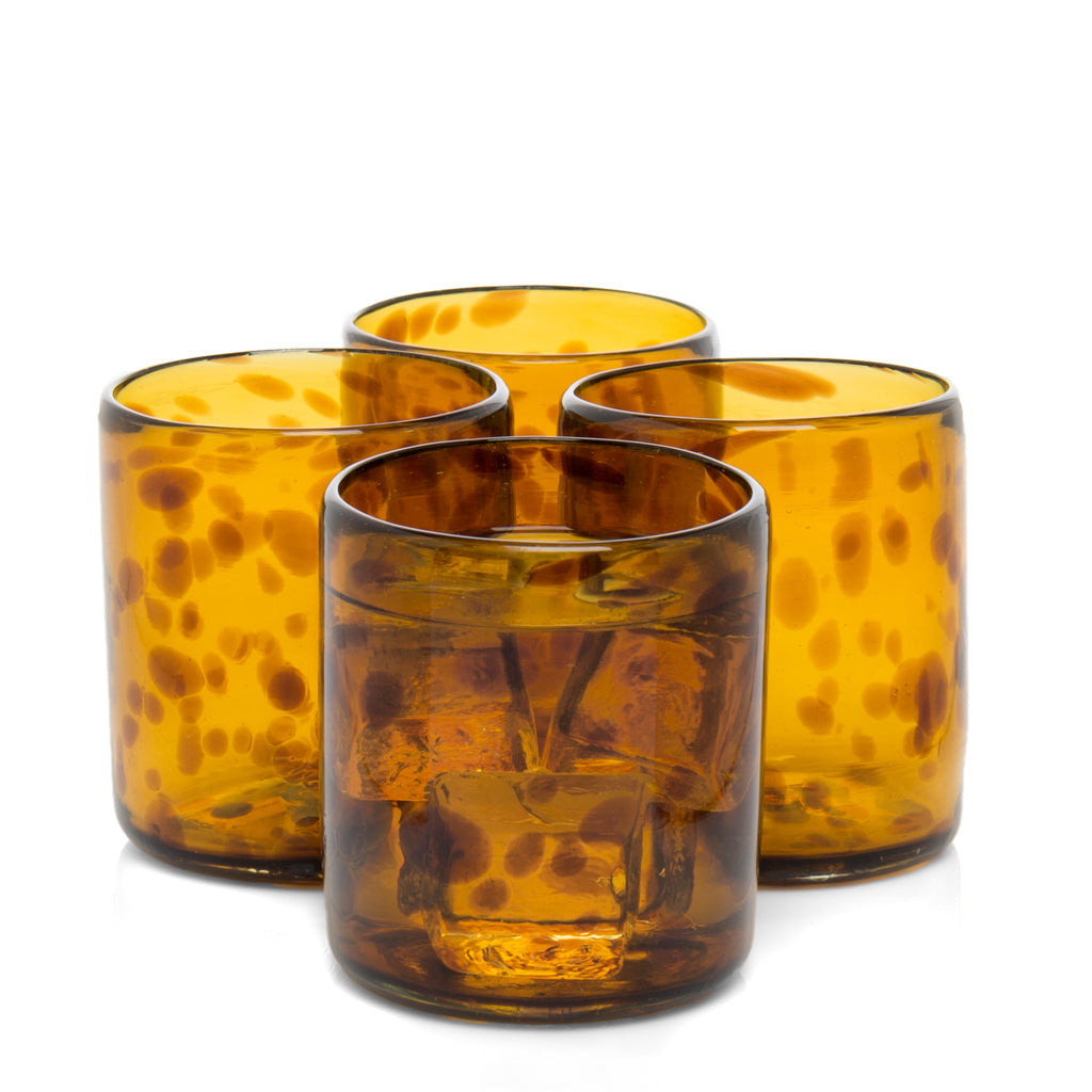Handmade Tortoise Double Old-Fashioned Glasses from Hudson Grace