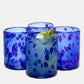 Handmade Blue Tortoise Double Old-Fashioned Glass, 12oz
