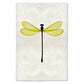 Yellow Damsel Dragonfly print on handmade paper, featuring a black body and translucent yellow wings.